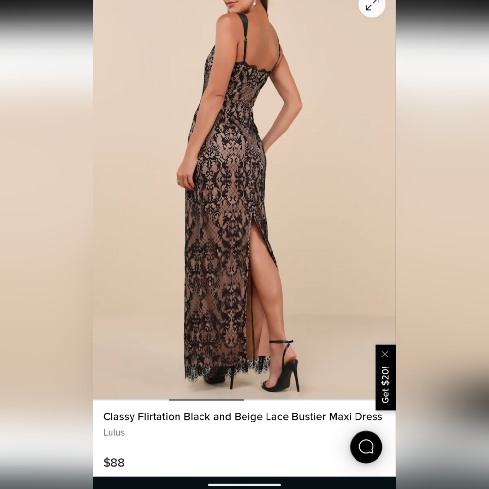 NWT Lulu's Classy Flirtation Black And beige Bustier Maxi Dress Size Small - Picture 2 of 16